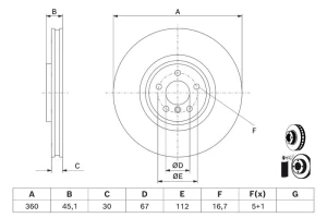 Disque de frein BMW 1 F40 BOSCH