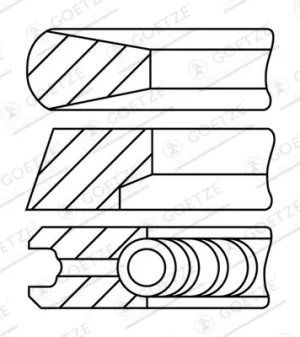 1.2 16V RENAULT CLIO III Jeu de segments de piston GOETZE ENGINE