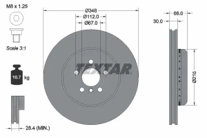 92351625 TEXTAR Disque de frein