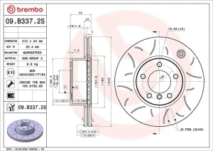 09.B337.2S BREMBO Disque de frein