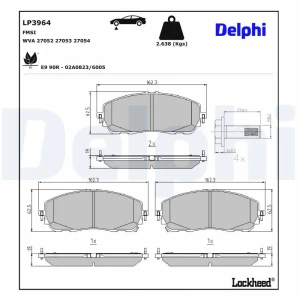 LP3964 DELPHI Plaquettes de frein