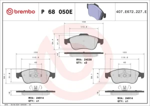 P 68 050E BREMBO Plaquettes de frein