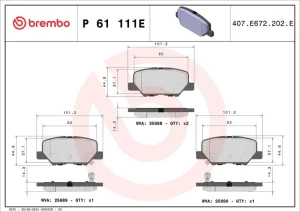 P 61 111E BREMBO Plaquettes de frein