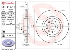 09.F218.11 BREMBO Disque de frein
