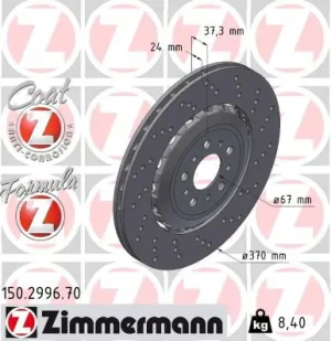 150.2996.70 ZIMMERMANN Disque de frein