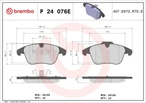 P 24 076E BREMBO Plaquettes de frein