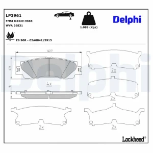 LP3961 DELPHI Plaquettes de frein