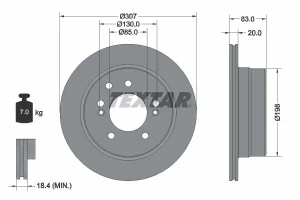 92341003 TEXTAR Disque de frein