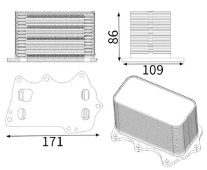 CLC 350 001S MAHLE Radiateur d'huile moteur