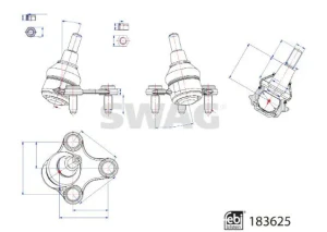 33 10 9095 SWAG Pivot de bras de suspension
