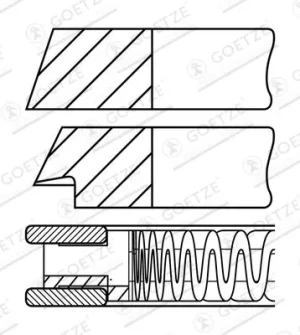 T6, 2.5 T, 2.9, 2.4 VOLVO S80 I Jeu de segments de piston GOETZE ENGINE