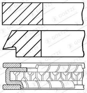 1.8 16V FORD TRANSIT CONNECT I Jeu de segments de piston GOETZE ENGINE