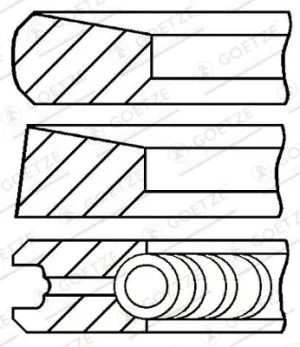 2.5 MITSUBISHI DELICA Jeu de segments de piston GOETZE ENGINE