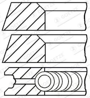 2.0 T, 2.0 S, 2.0 E, 2.0, 2.0 L PORSCHE 911 Jeu de segments de piston GOETZE ENGINE