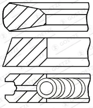 DX 6.08 DEUTZ-FAHR AGROSTAR Jeu de segments de piston GOETZE ENGINE