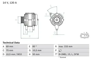323 i, 320 i, 328 i BMW 3 E46 Alternateur