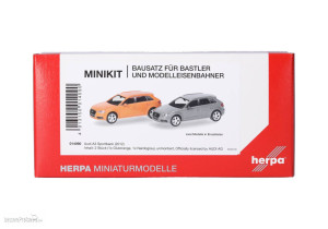 Herpa H0 (1:87) 014090 - Herpa MiniKit: Audi A3 Sportback (2012) Glutorange und Nardograu, 2 Stück