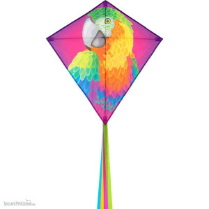 HQ 100068 - Eddy Parrot - Kinderdrachen, ab 5 Jahren, 68x68cm, inkl. 17kp Polyester Schnüre, 40m