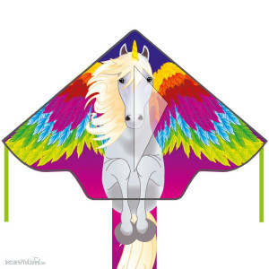 Invento 102151 - Simple Flyer Pegasus - Kinderdrache, ab 5 Jahren, 75x120cm , inkl. 17kp Polyester Schnüre, 25m
