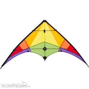 Invento 10216230 - Rookie Rainbow - Lenkdrachen, ab 8 Jahren, 60x120cm, inkl. 20kp Polyester Schnüre, 2x25m