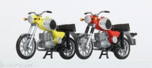 Kres H0 (1:87) 10261 - Komplettmodelle 2x MZ TS 250, rot und gelb