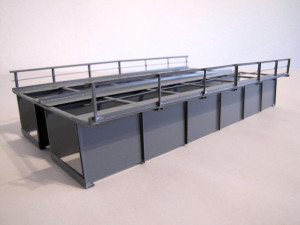Hack Brücken H0 (1:87) 12120 - Blechträgerbr. gerade 21,8 cm 2-gleisig, grau - Typ T22-2