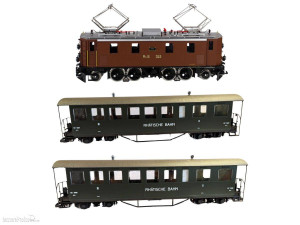 Train Line 45 G 2050000-02 - RhB Lok- und Wagenset: Ellok Ge 4/6 353 analog + RhB Personenwagen BC 1506 und BC 1507