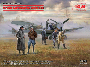 ICM DS4801 - WWII Luftwaffe Airfield(MesserschmittBf109F-4,Hs126B-1,Pilot,Ground Pers(7 fig in 1:48
