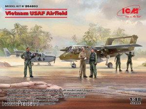 ICM DS4803 - 1:48 Vietnam USAF Airfield(Cessna O-2A,OV-10 Bronco,US Pil&Gro.Pers(Viet.War)5 fig