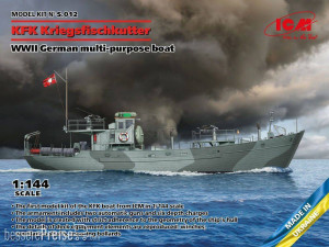 ICM S.012 - 1:144 KFK Kriegsfischkutter, WWII German multi-purpose boat (100% new molds)
