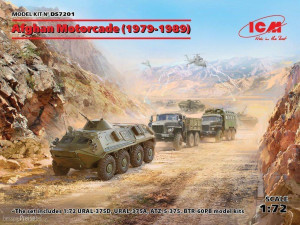 ICM DS7201 - 1:72 Afghan Motorcade (1979-1989)(URAL-375D, URAL-375A,ATZ-5-375,BTR60PB