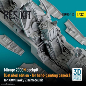 ResKit Models RSU32-0140 - Mirage 2000N cockpit (Detailed edition) for Kitty Hawk / Zimimodel kit (3D Printed)