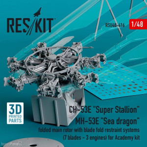 ResKit Models RSU48-0416 - CH-53E Super Stallion, MH-53E Sea dragon folded main rotor with blade fold restraint systems