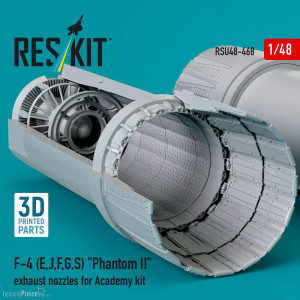 ResKit Models RSU48-0468 - F-4 (E, J, F, G, S) Phantom II exhaust nozzles for Academy kit (3D Printed)