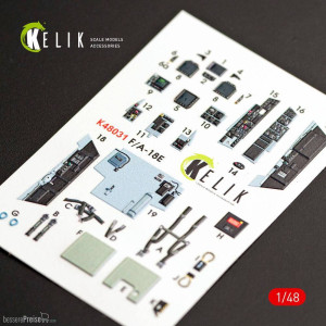 Kelik K48031 - F/A-18E Super Hornet interior 3D decals for MENG kit