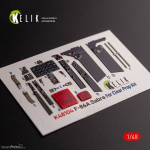 Kelik K48104 - F-86A Sabre - interior 3D decals for ClearProp kit