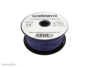 Schönwitz 51283 - 100 Meter Miniaturkabel Litze flexibel LIY 0,25mm² violett lila