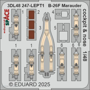 Eduard Accessories 3DL48247 - B-26F Marauder cockpit & nose SPACE ICM