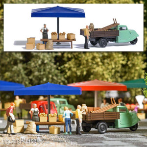Busch H0 (1:87) 7914 - Action Set: Marktstand Kartoffeln