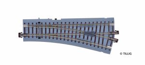 Tillig H0m 83820 - Bettungsgleis braun - Handweiche rechts H0m/TT