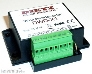 Dietz Elektronik D-DWD X1 - DCC Weichendecoder mit Ausgang für moderneLaterne, dimmbar u.v.m.