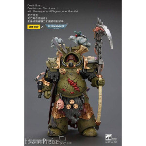 Joy Toy JT02588 - Warhammer 40k Actionfigur 1/18 Death Guard Deathshroud Terminator 1 with Manreaper and Plaguespurter Gauntlet 14 cm