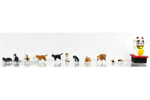 Kato K6-603 - Figuren Set Katzen, 1/87, 11 Stk. - Lemke