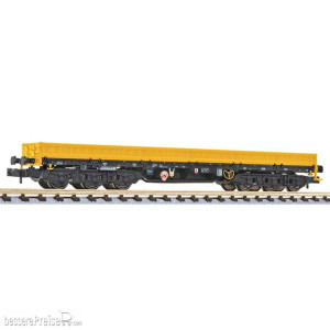 Liliput N L265691 - 6-achs. Schwerlastwg., DBG, Samms-u 454, Bauzugwagen, gelb/schwarz, Ep.V-VI