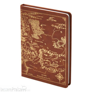 Noble Collection NOB6485 - Der Herr der Ringe Tagebuch Map of Middle-Earth 240 Seiten