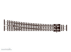 Peco N SL-E388F - Code 55 Weiche rechts 10° großer Radius