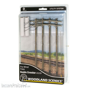 Woodland Scenics 0 WUS2281 - O Wired Poles Double Crossbar