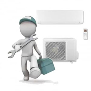 Instalación básica aire acondicionado 1x1 18/24 BTU - 1 unidad interior con 1 unidad exterior