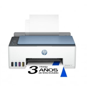 Impresora Multifunción HP Smart Tank 5106 AIO, Inyección de tinta térmica, Wifi, Color, 12ppm, Hasta 3 años de tinta incluida
