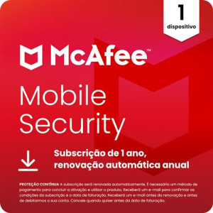McAfee Mobile Security (Android/iOS) - 1 Dispositivo - Subscrição de 1 ano (Cartão com Chave de Produto ou Download Digital)